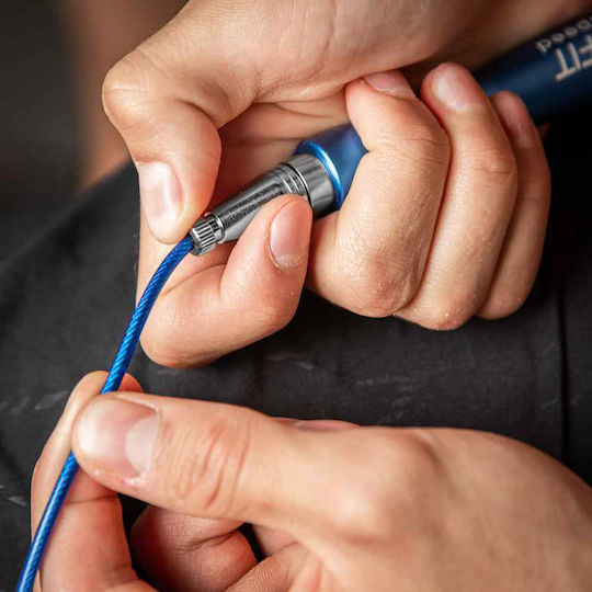 PrimaFit Springseil Fitness mit Gewicht 3m Blau mit einstellbarer Länge