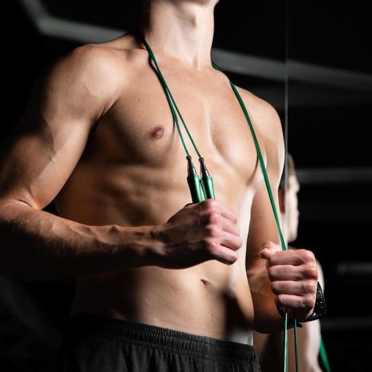 Primafit Speed Pro Въже за скачане Професионално 3м Регулируемо 2 Лагера Допълнителни Тежести за Въже 2 Протектора Алуминиеви Дръжки Чанта за Носене Кросфит Бокс ММА Зелено
