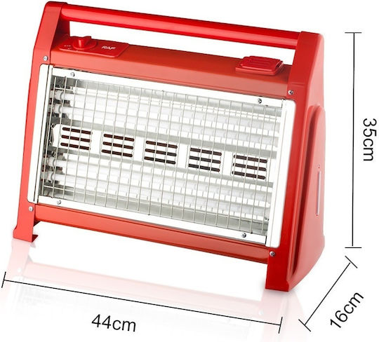 Raf Căldură radiantă Cuarț cu termostat și ventilator 2400W