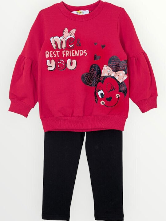 Kinder-Set mit Leggings Winter 2Stück Rot