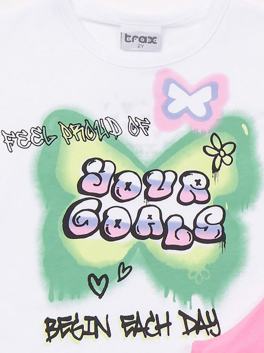Kids' Set with Leggings Summer 2pcs White