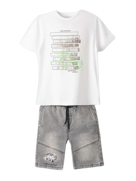Kinder-Set mit Shorts Sommer 2Stück Weiß