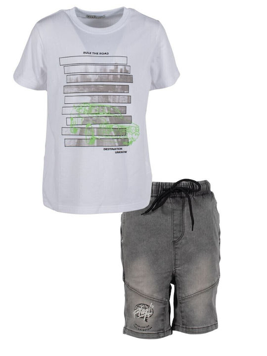 Kinder-Set mit Shorts Sommer 2Stück Weiß