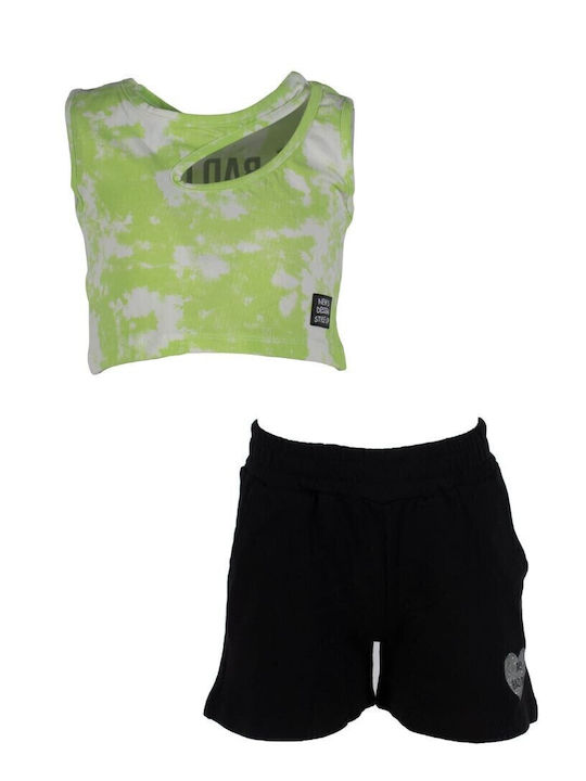 Set pentru copii cu șorturi Vară 2buc Lime - Black