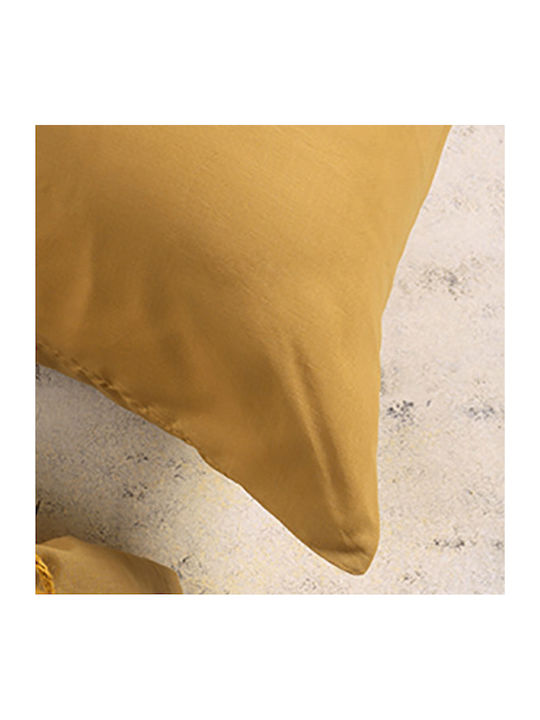 Melinen Cearșaf Semi Dublu cu Elastic 120x200+32cm. URBAN LINE Curry
