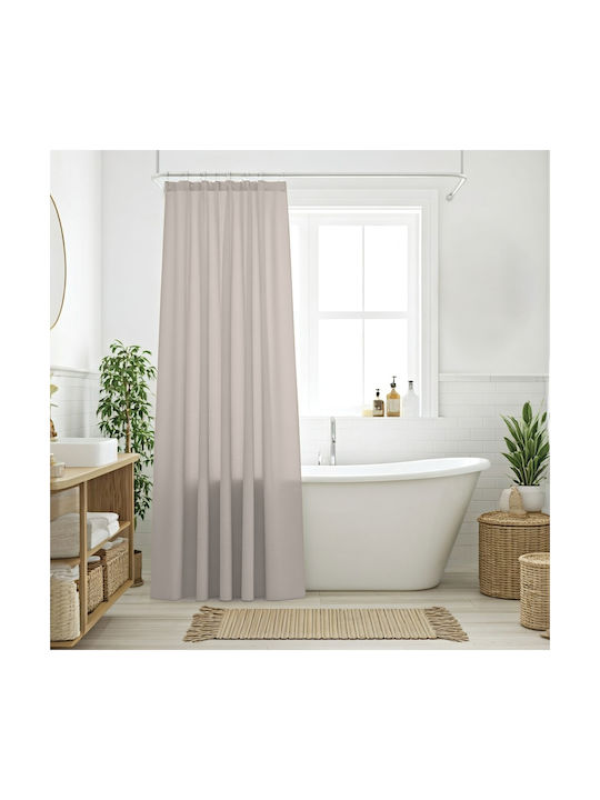 Das Home 0808 Shower Curtain Fabric 200x180cm Taupe