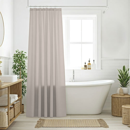 Das Home 0808 Shower Curtain Fabric 240x180cm Taupe