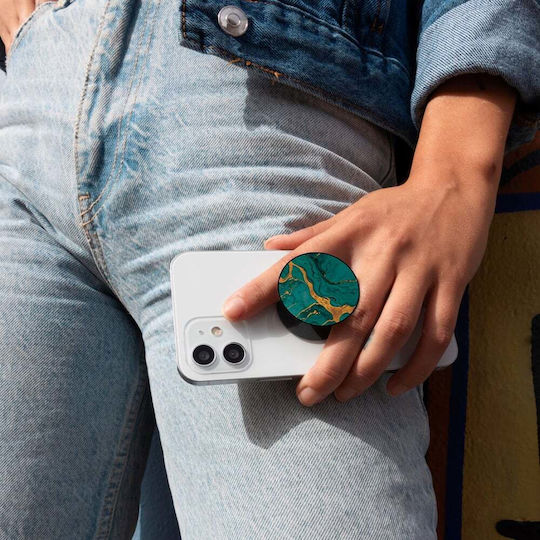 Sonique Pop Socket for Mobile Phone Marble Green