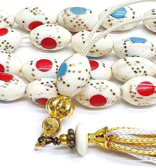 Roloi Komboloi Camel Bone Worry Beads Multicolour 34cm