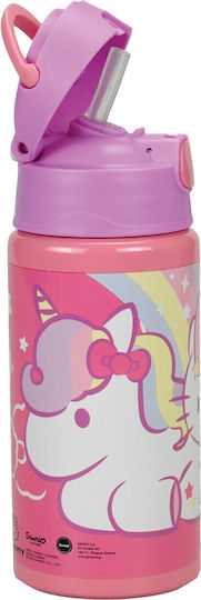 Hello Kitty Παιδικό Παγούρι Θερμός Hello Kitty Αλουμινίου με Καλαμάκι 500ml