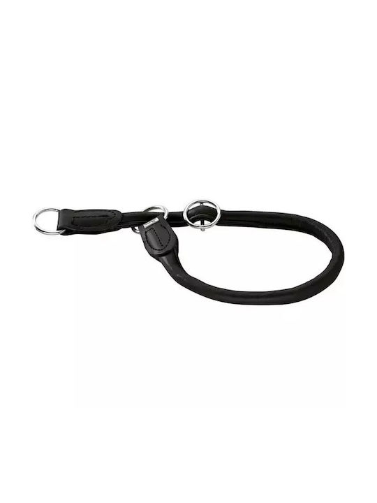 Leather Choke Collar Hunter Training Collar Round Soft Elk M-L Cognac
