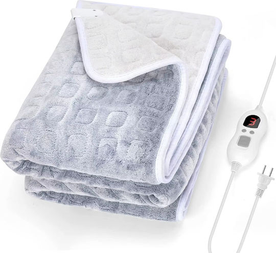 Single Electric Washable Blanket Gray 100W 80x150cm
