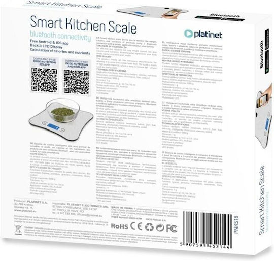 Platinet Digital Kitchen Scale Up To 5kg Gray