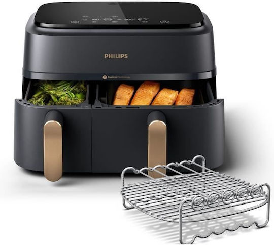 Philips 3000 Series Friteuză cu aer cu Coș Detașabil Dublu 9lt Negru