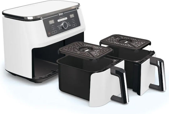 Ninja Foodi Air Fryer with Double Detachable Bucket 9.5lt White