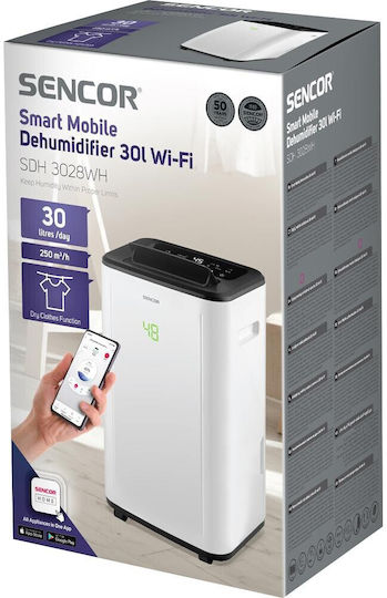 Sencor SDH 3028WH Αφυγραντήρας με Συμπιεστή και Wi-Fi 30lt