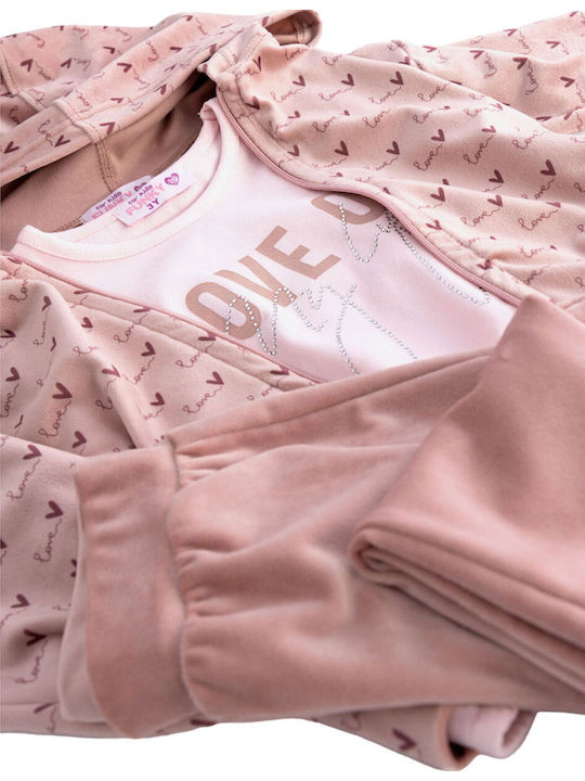 Kinder-Set mit Leggings Winter 3Stück Rosa