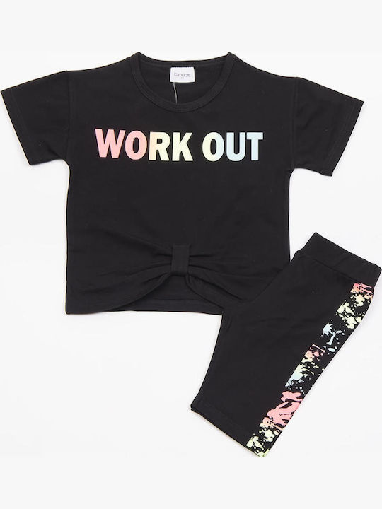 Kids' Set with Leggings Summer 2pcs Black