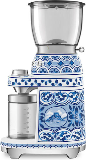 Smeg Dolce Gabbana Електрически Кафемелачки 150W с Капацитет за Кафе на Зърна 350гр и 30 Степени на Смилане Кафяв