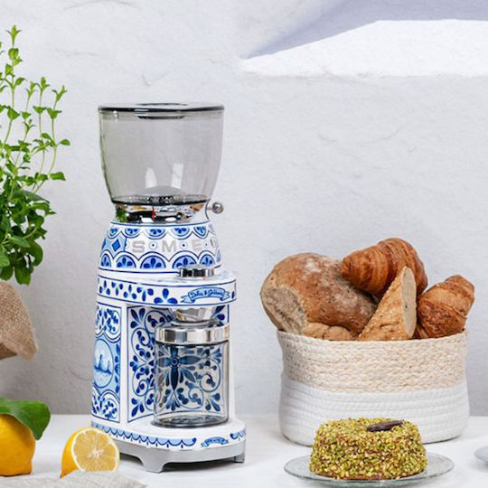 Smeg Dolce Gabbana Електрически Кафемелачки 150W с Капацитет за Кафе на Зърна 350гр и 30 Степени на Смилане Кафяв