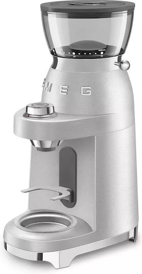 Smeg Elektrischer Kaffeemühle 150W mit einer Kapazität von 350gr und 30 Mahlstufen Silber