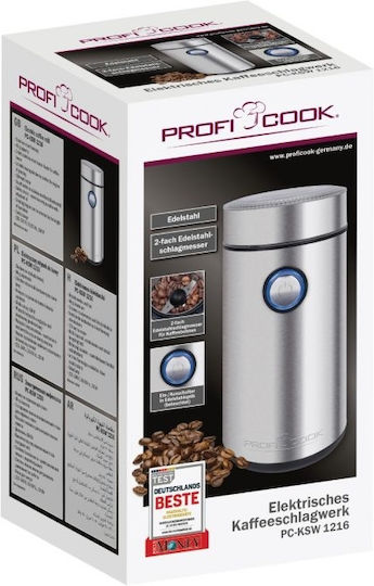 Profi Cook KSW 1216 Electric Coffee Grinder 150W for 40gr Beans Silver
