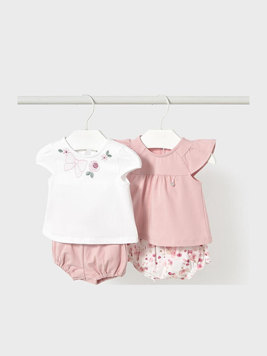 Kids' Set with Shorts Summer 4pcs Pink