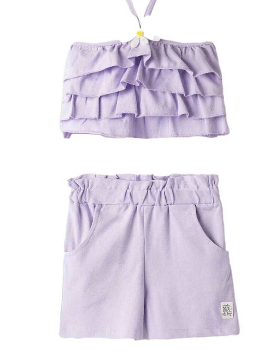 Kinder-Set mit Shorts Sommer 2Stück Lilac
