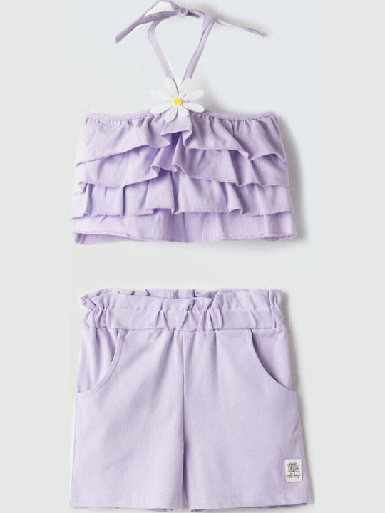 Kinder-Set mit Shorts Sommer 2Stück Lilac
