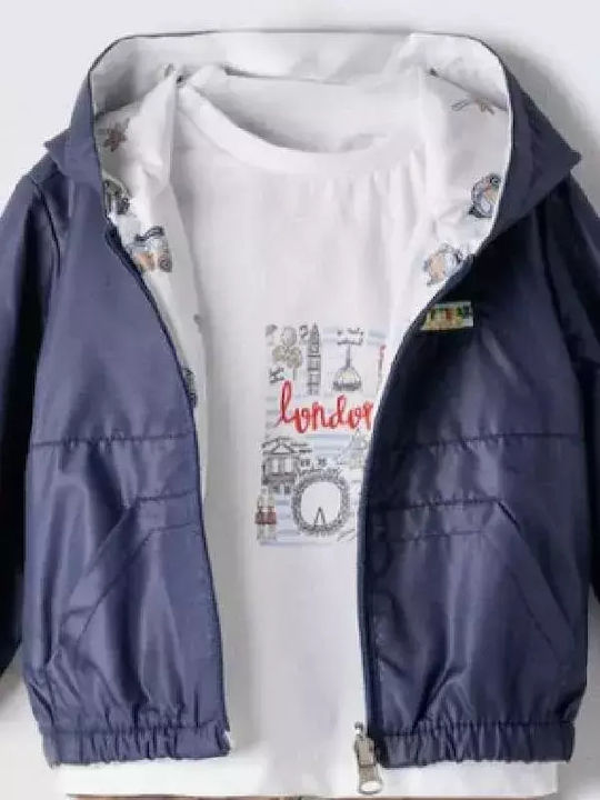 Kids' Set with Pants & Outerwear Winter 3pcs Blue Navy