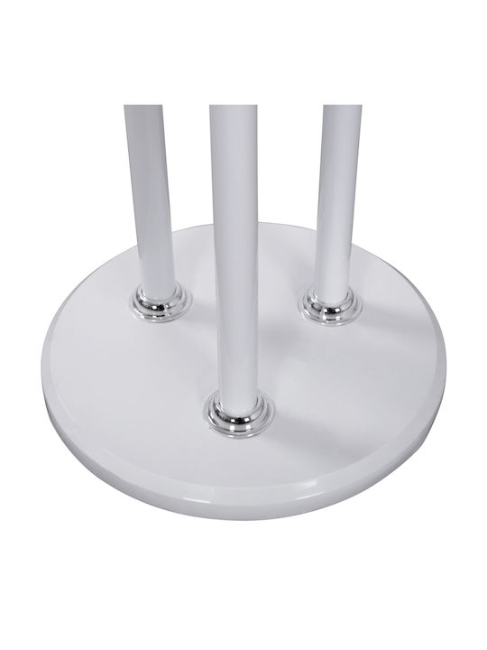 HomeMarkt Metallic Coat Rack White/ Natural Triple with Cement Base & 9 Hooks Wyatt 37x37x173cm