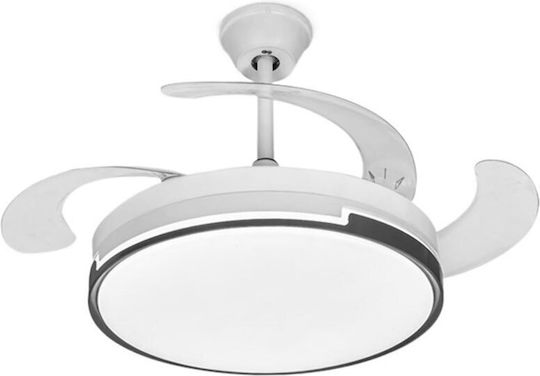 Ceiling Fan 121.92cm With Light Fixture White