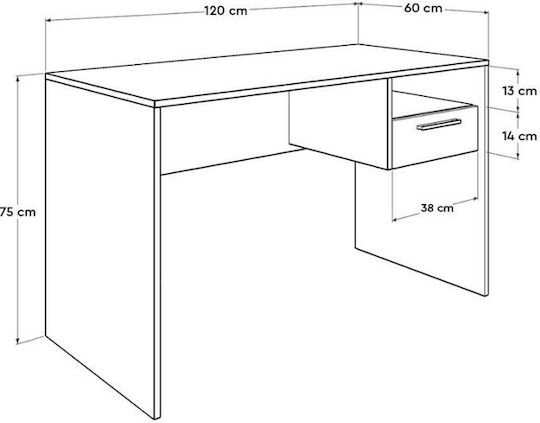 Γραφείο Tori Ξύλινο Walnut 120x60x75εκ.