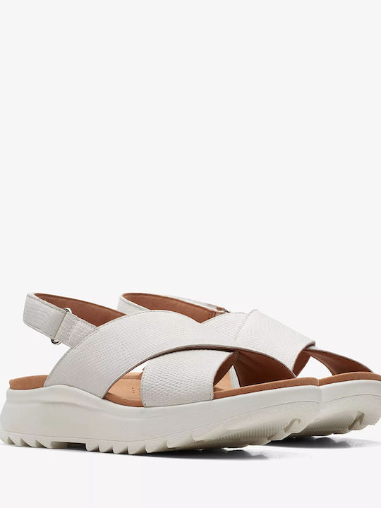 Dashlite Wish Leather Women's Flat Sandals in White Color