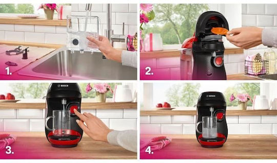 Bosch Pod Coffee Machine Tassimo Pressure 15bar Red