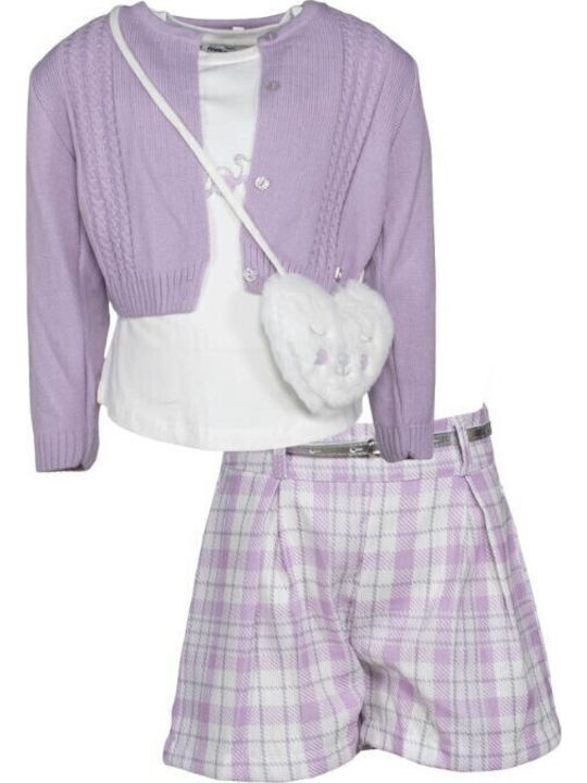 Kids' Set with Skirt Winter 3pcs Lilac