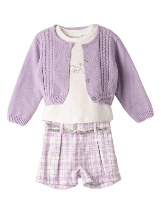 Kids' Set with Skirt Winter 3pcs Lilac
