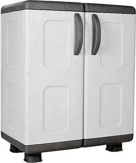 Zweiflügeliger Schrank Ivi Kunststoff mit 2 Regale Grey / Charcoal 73x44x96cm