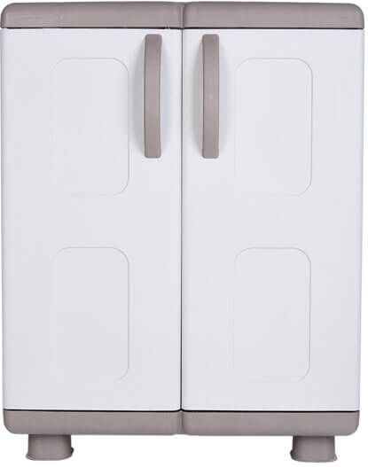 Shoe Cabinet Leda Plastic with 4 Shelves Grey / Charcoal 73x44x96cm