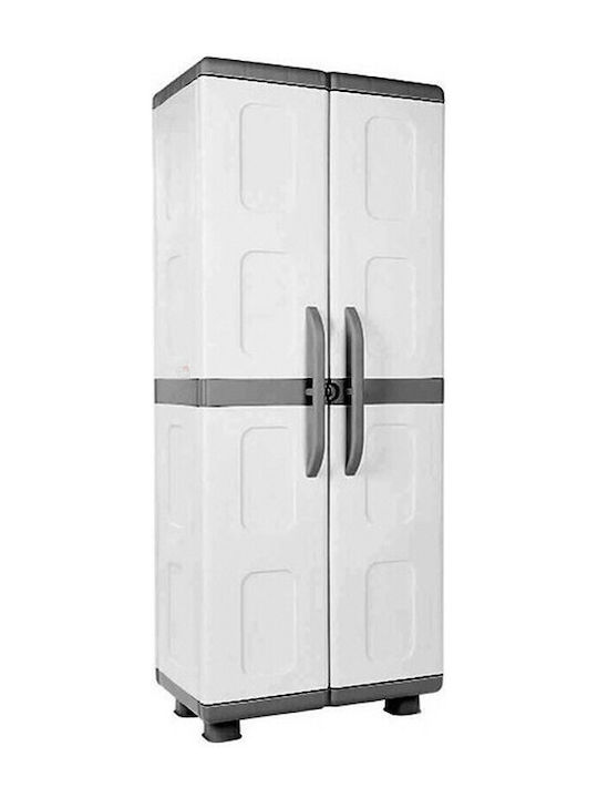Dulap cu două uși Aria Plastic cu Separator & 4 Rafturi Gri/Antracit 73x44x179cm
