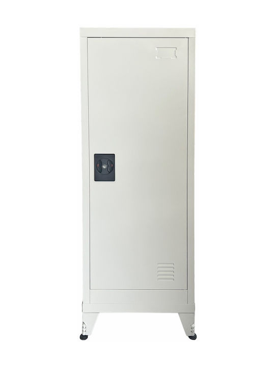 Single-leaf Metal Outdoor Storage Cabinet with Locking Capability with 3 Shelves 40x40x120 cm
