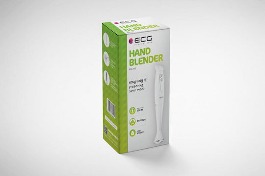 ECG Blender De Mână Cu Tijă Din Plastic 200W Alb