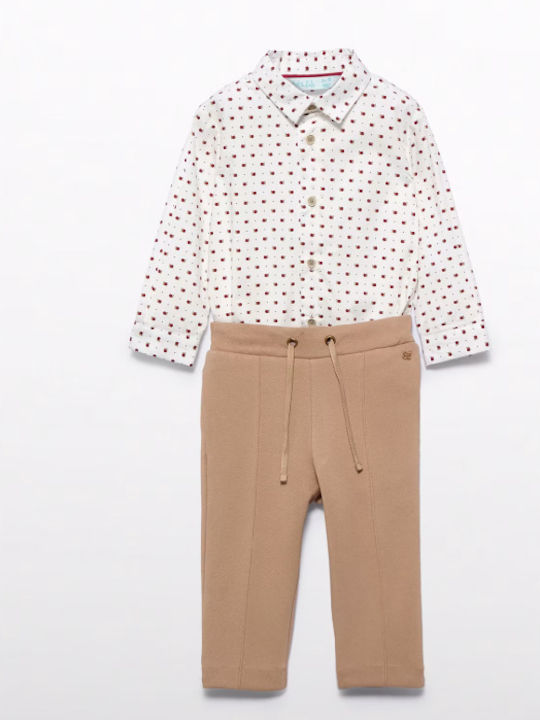 Set pentru copii cu pantaloni Iarnă 2buc Coffee
