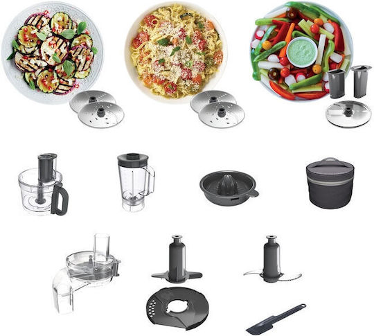 Kenwood Πολυμίξερ 1000W με Κάδο 3lt και Κανάτα Μπλέντερ Ασημί