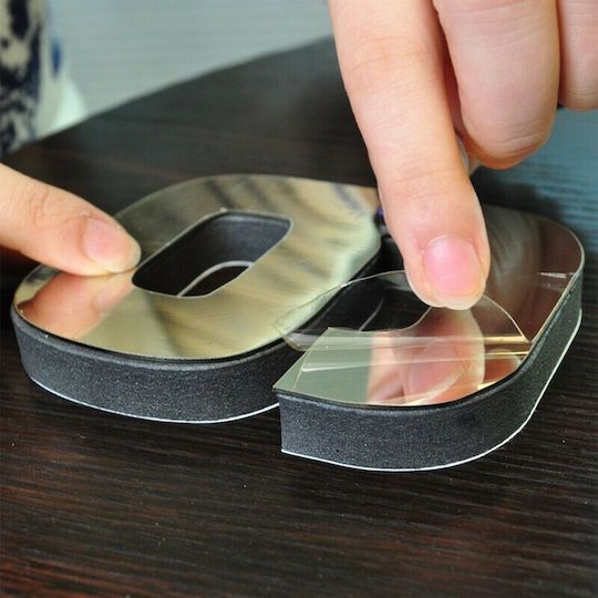 3D Stickers Mirror DIY Black (Размер на числата 12cm) 3D Стенен часовник Лепенка Пластмаса Черен Ø70см