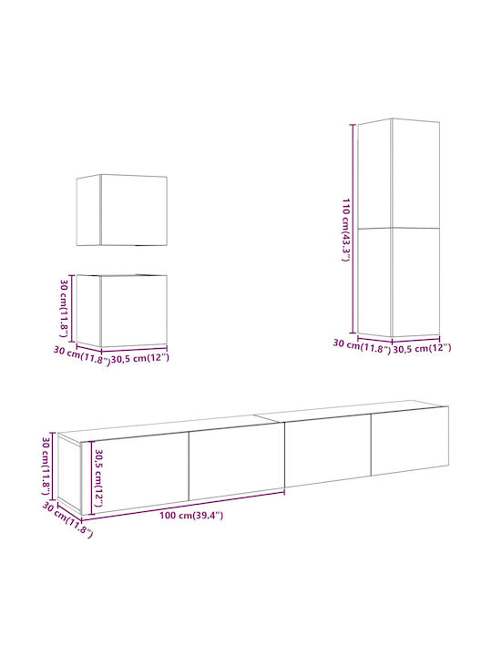 Wohnzimmer TV-Einheit Technical Oak
