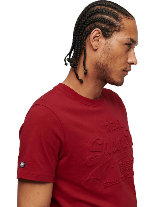Superdry D2 Ovin Embossed T-shirt Κόκκινο
