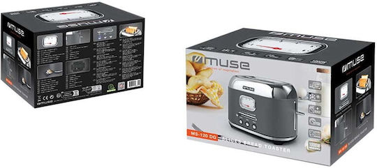 Muse Prăjitor de pâine 2 sloturi 1000W Gri