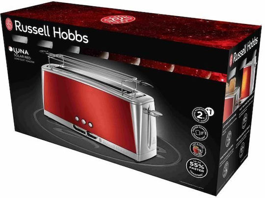 Russell Hobbs Luna Φρυγανιέρα 2 Θέσεων 1400W Κόκκινη