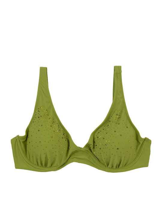 Plus Size Дамски Бански Bikini С Банели Subtle Glow Зелен